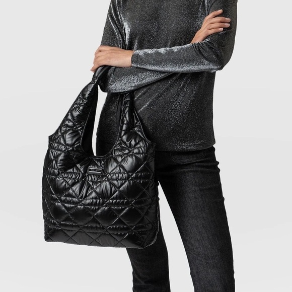 Saint + Sofia Stella Shoulder Tote Bag - Gloss Black - Picture 10 of 10